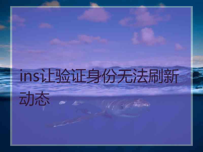 ins让验证身份无法刷新动态