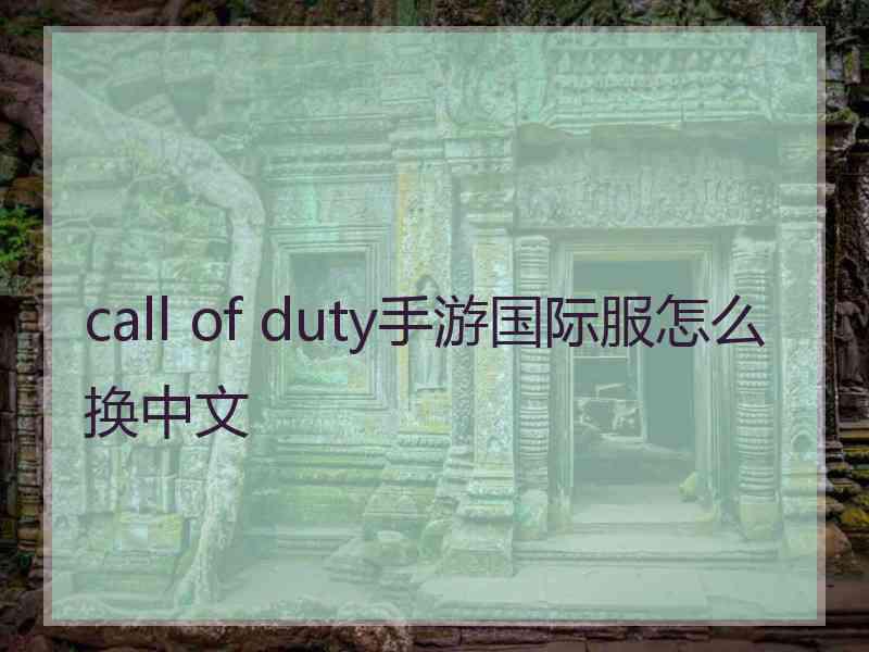 call of duty手游国际服怎么换中文