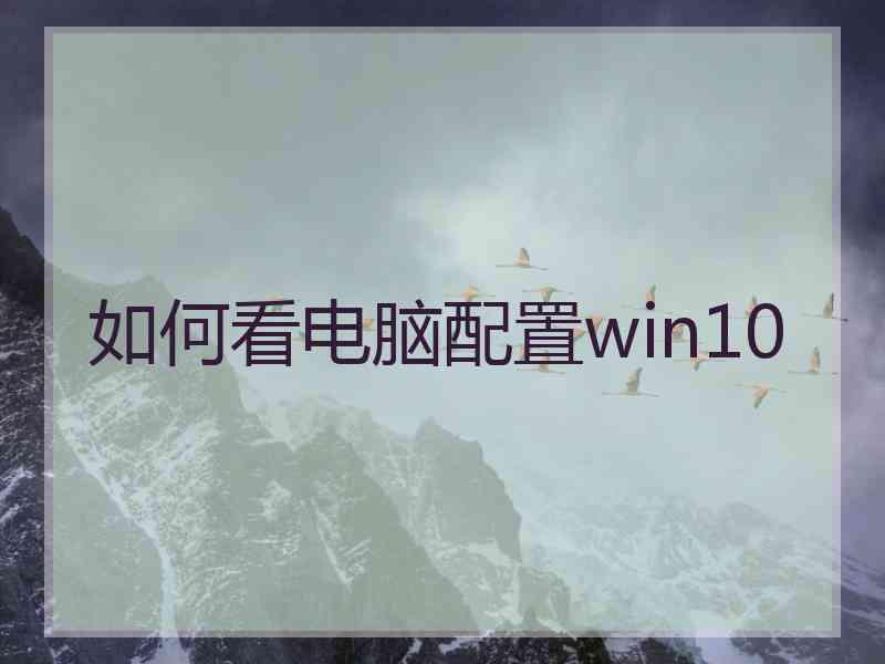 如何看电脑配置win10