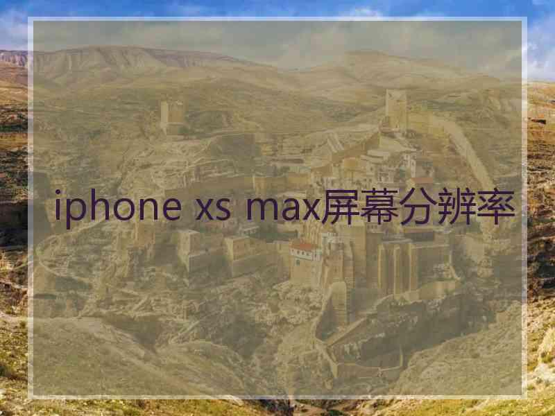 iphone xs max屏幕分辨率