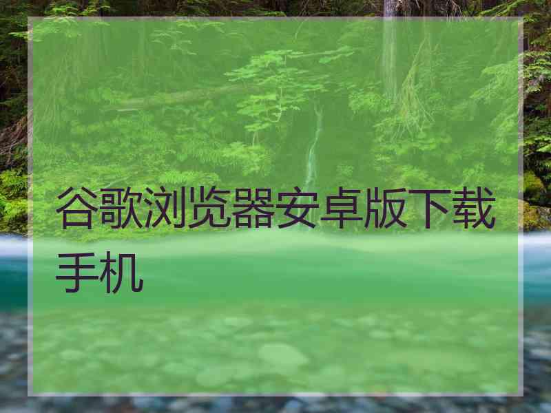 谷歌浏览器安卓版下载手机