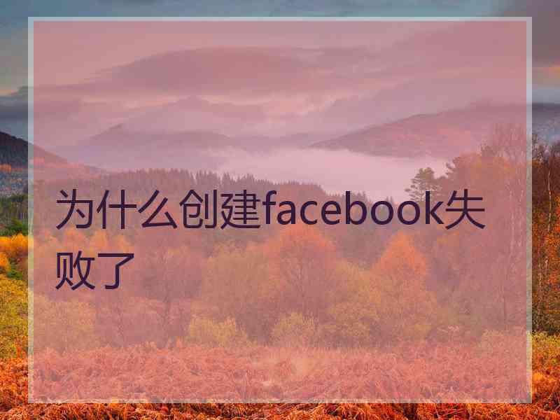 为什么创建facebook失败了