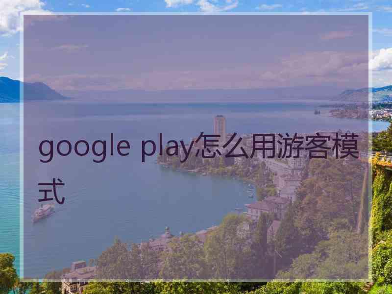 google play怎么用游客模式