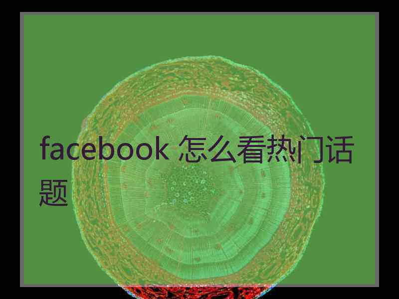 facebook 怎么看热门话题