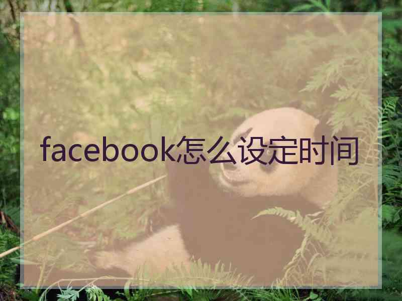 facebook怎么设定时间