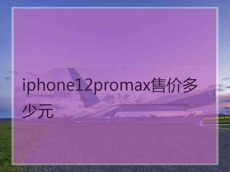 iphone12promax售价多少元