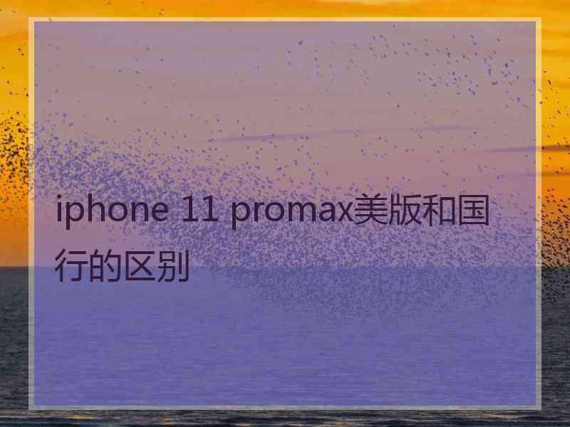 iphone 11 promax美版和国行的区别