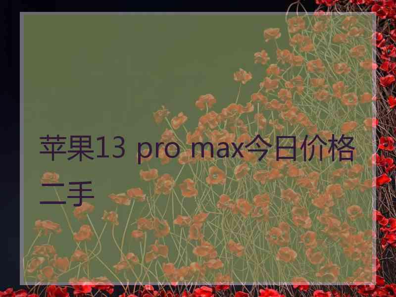 苹果13 pro max今日价格二手