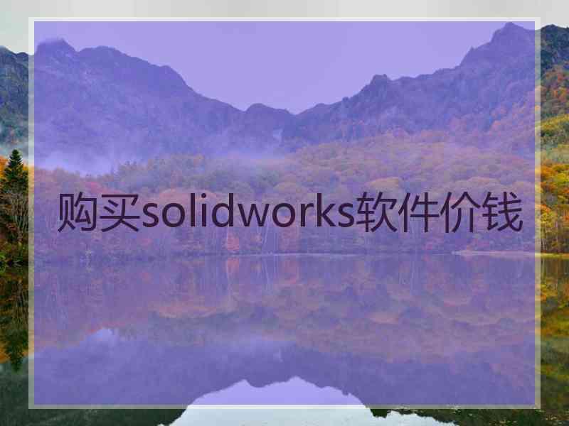 购买solidworks软件价钱