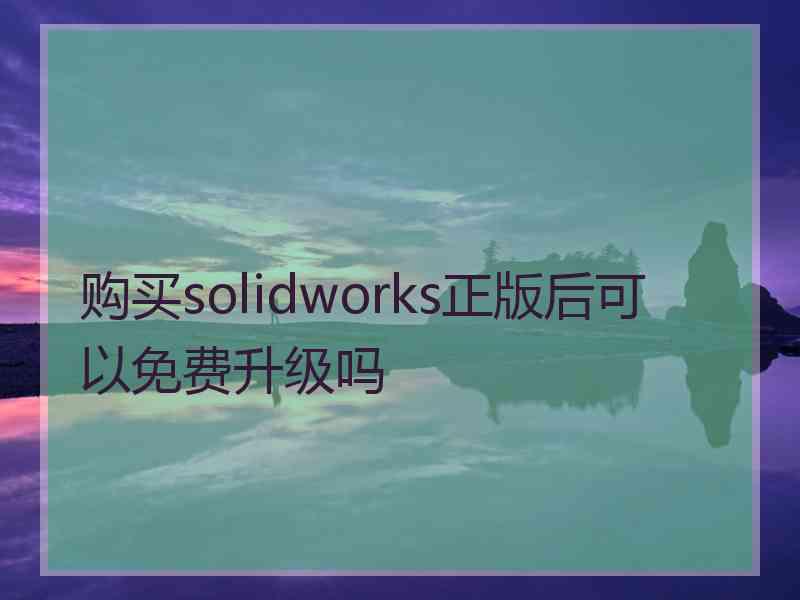 购买solidworks正版后可以免费升级吗