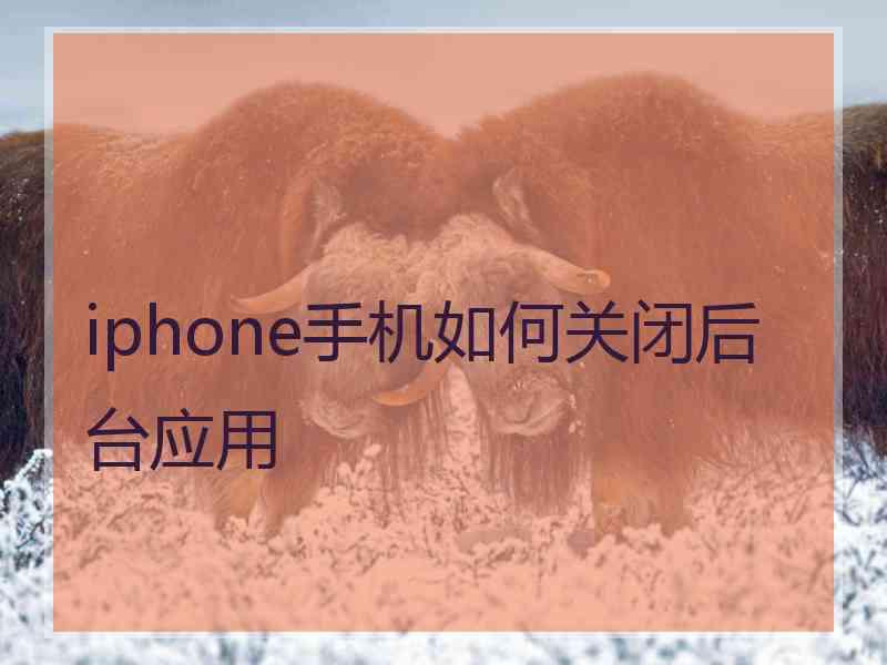 iphone手机如何关闭后台应用