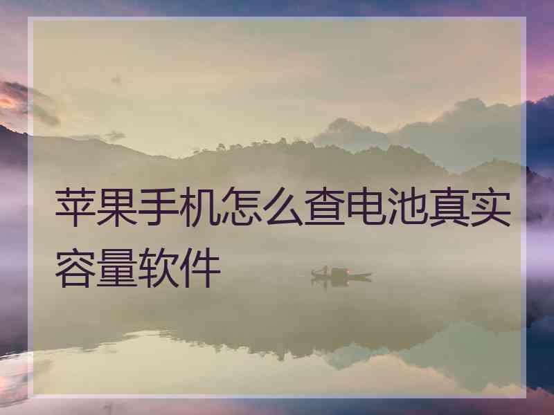 苹果手机怎么查电池真实容量软件