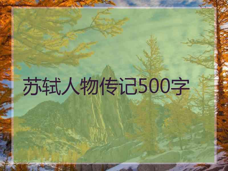 苏轼人物传记500字