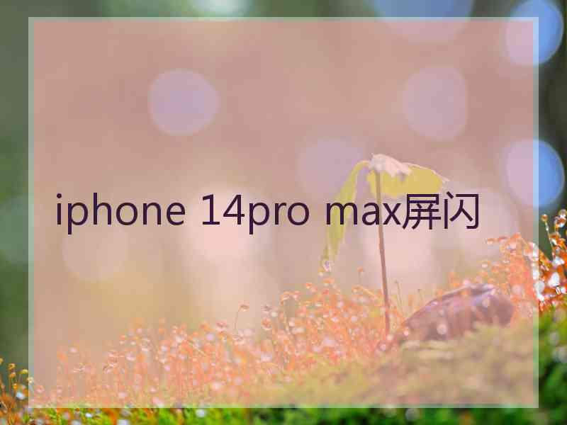 iphone 14pro max屏闪