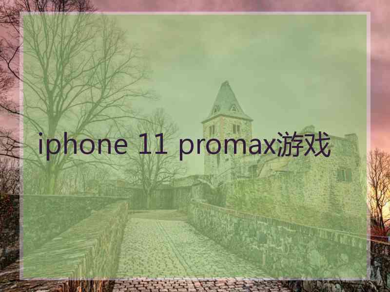 iphone 11 promax游戏