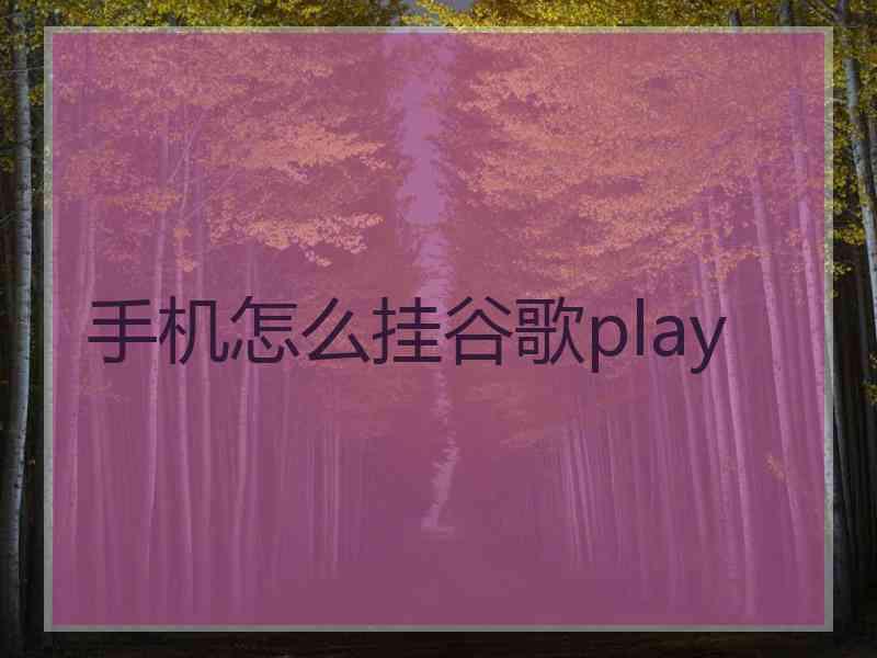 手机怎么挂谷歌play