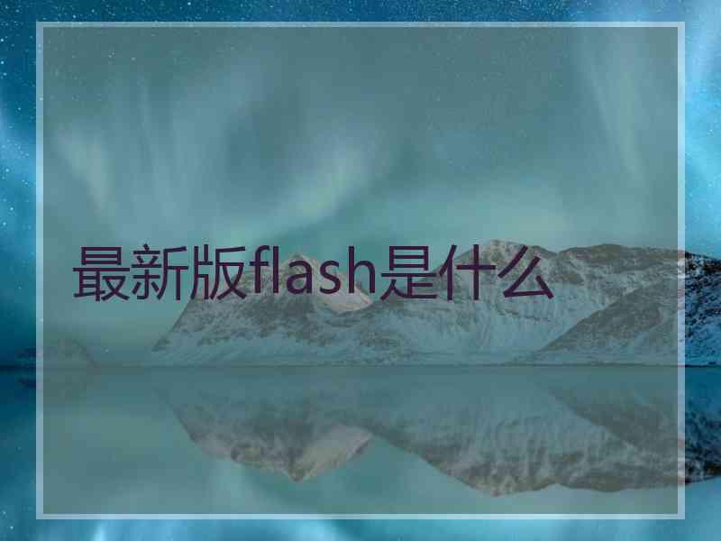 最新版flash是什么