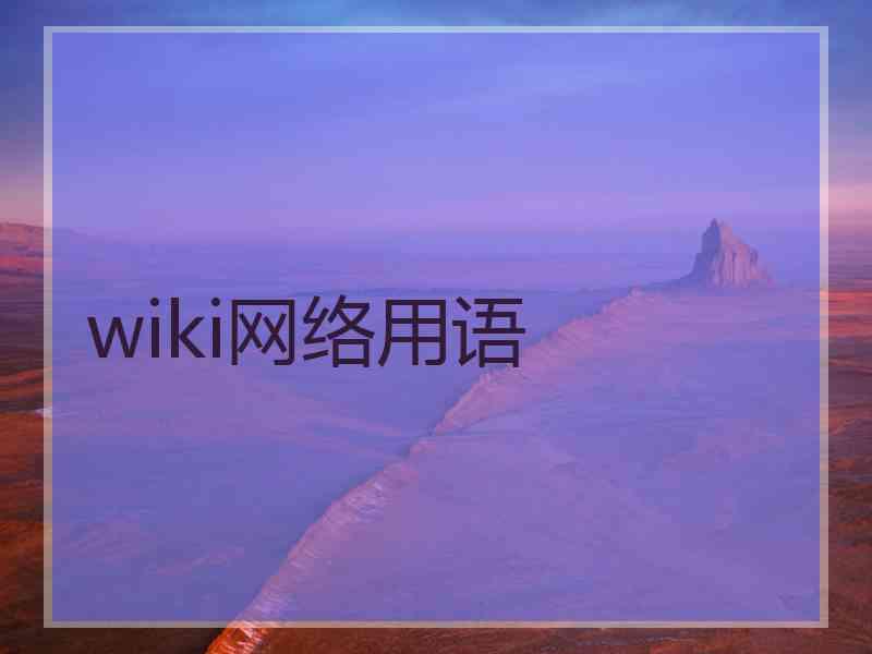 wiki网络用语