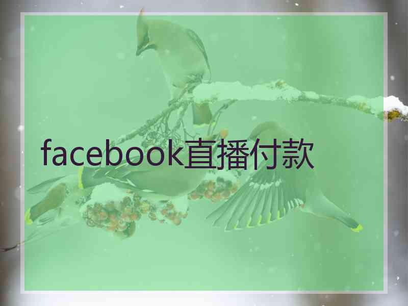 facebook直播付款