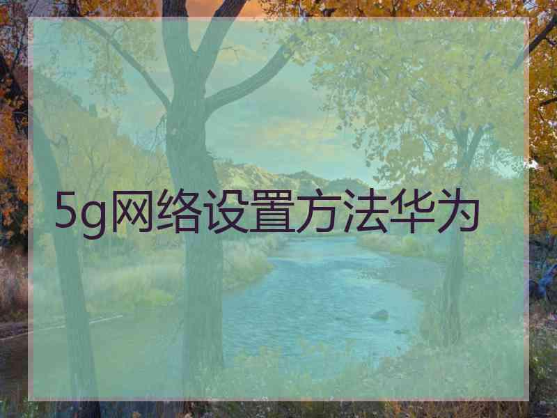 5g网络设置方法华为