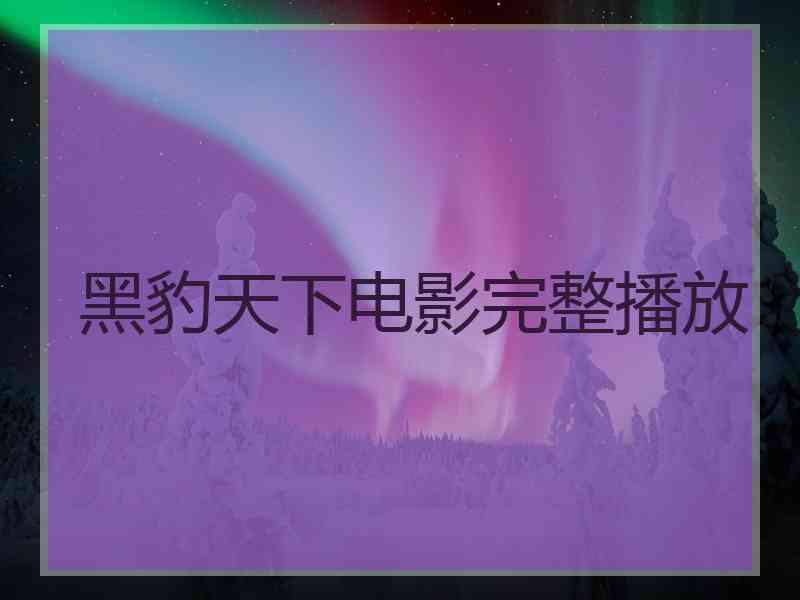 黑豹天下电影完整播放