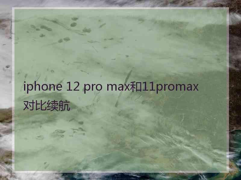 iphone 12 pro max和11promax 对比续航