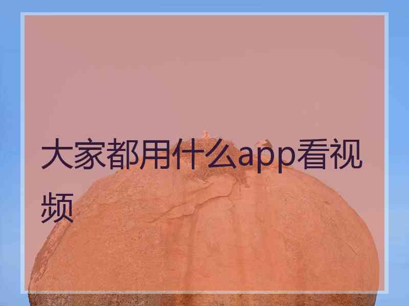 大家都用什么app看视频