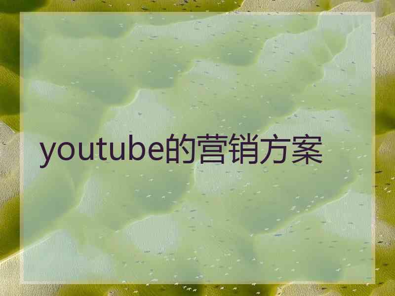 youtube的营销方案