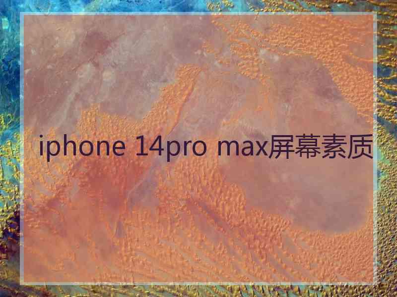 iphone 14pro max屏幕素质