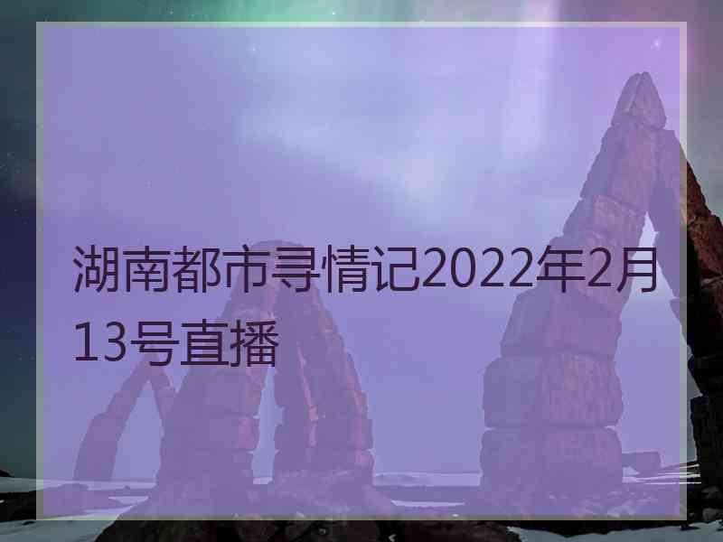 湖南都市寻情记2022年2月13号直播