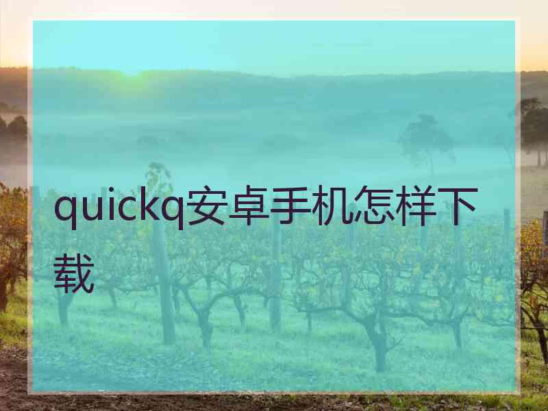 quickq安卓手机怎样下载