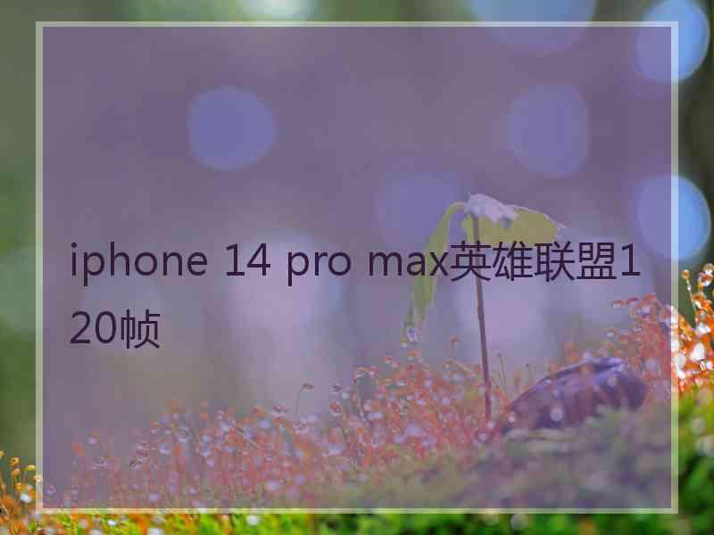 iphone 14 pro max英雄联盟120帧