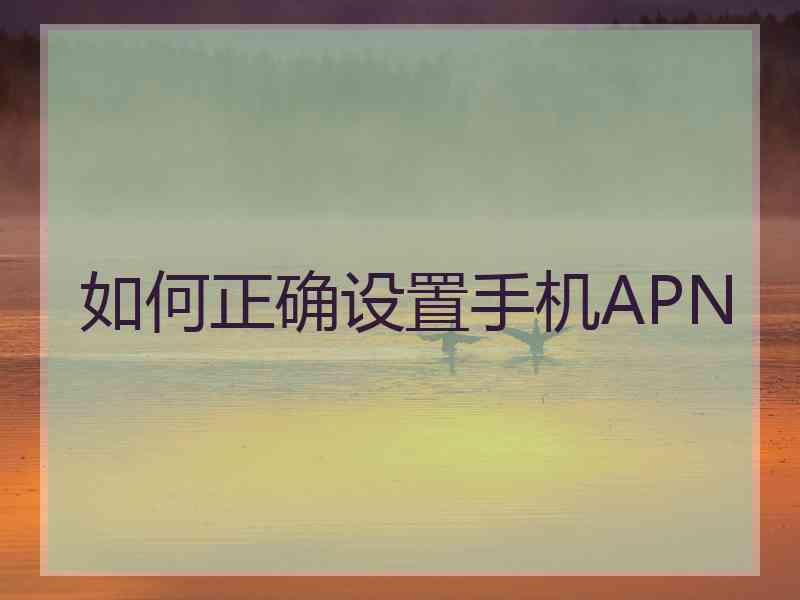 如何正确设置手机APN