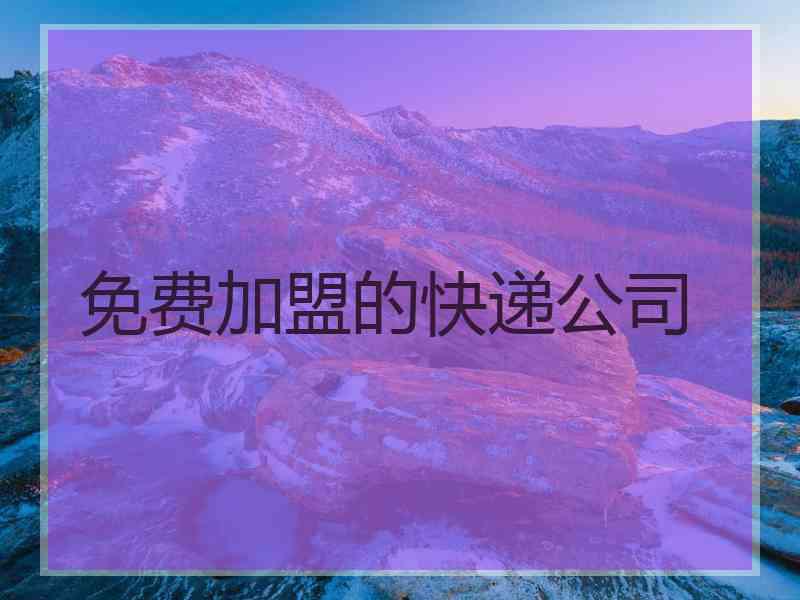 免费加盟的快递公司