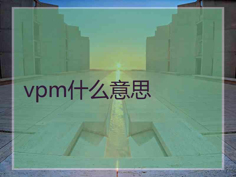 vpm什么意思