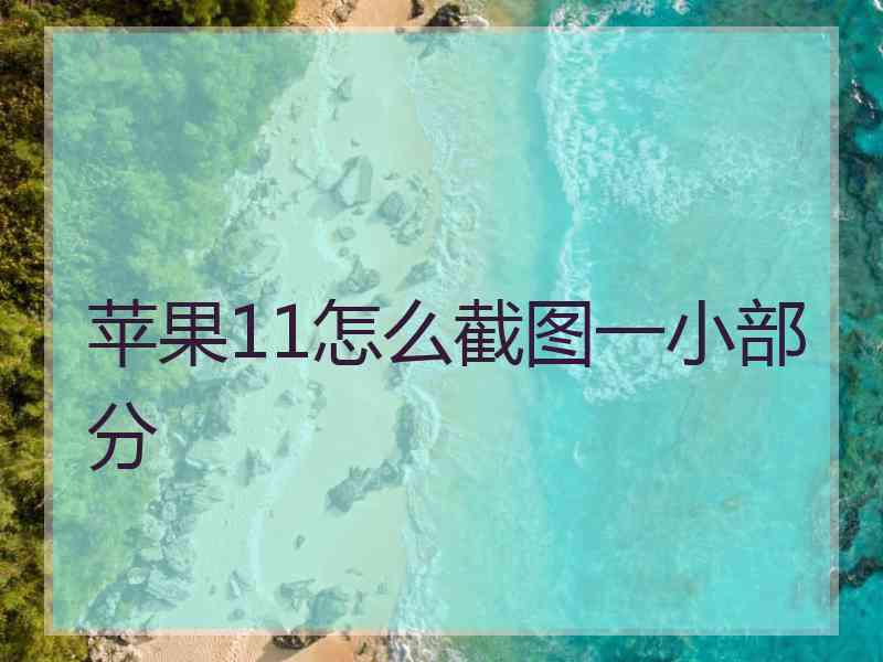 苹果11怎么截图一小部分