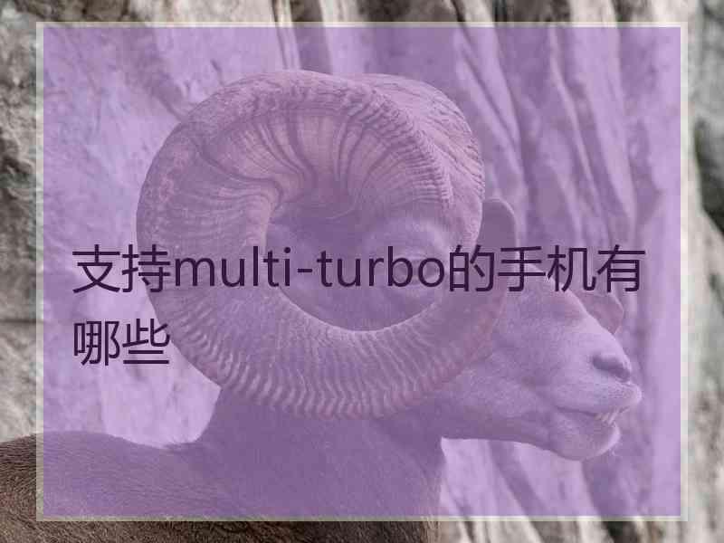 支持multi-turbo的手机有哪些