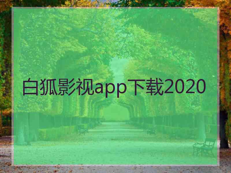 白狐影视app下载2020