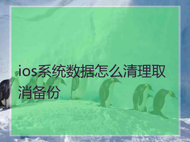 ios系统数据怎么清理取消备份