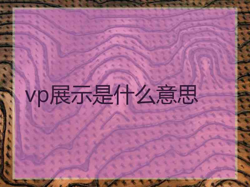 vp展示是什么意思