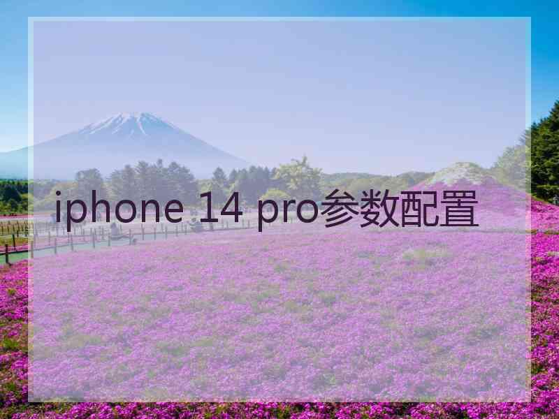 iphone 14 pro参数配置