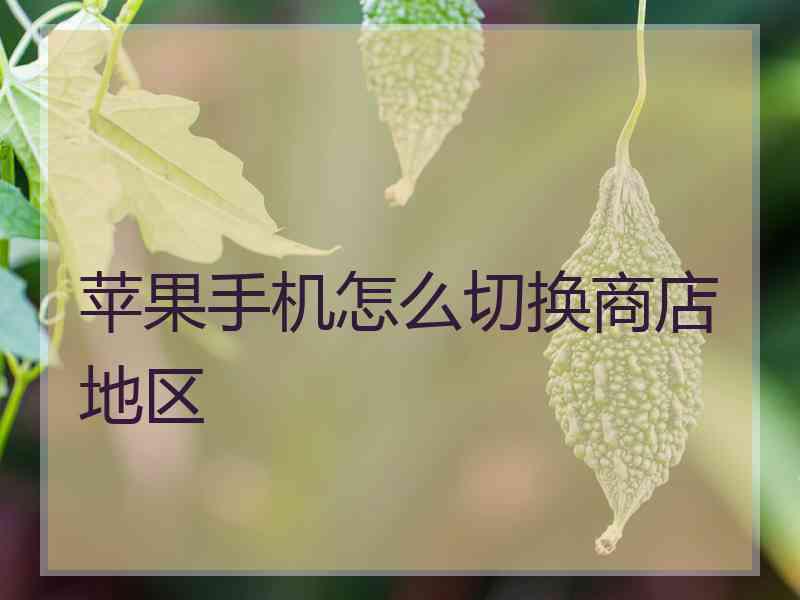 苹果手机怎么切换商店地区