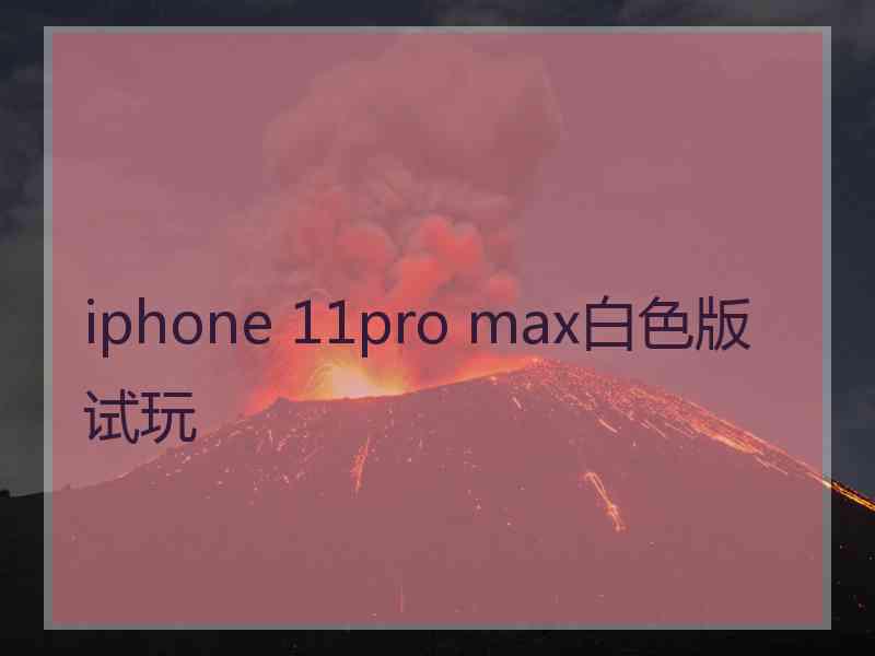 iphone 11pro max白色版试玩