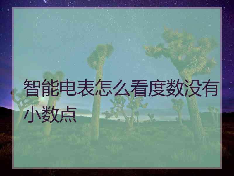 智能电表怎么看度数没有小数点