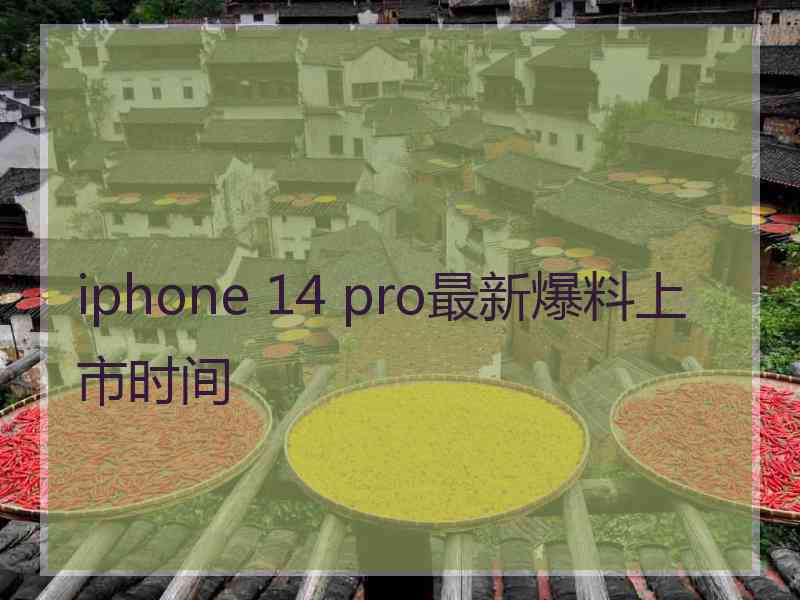 iphone 14 pro最新爆料上市时间