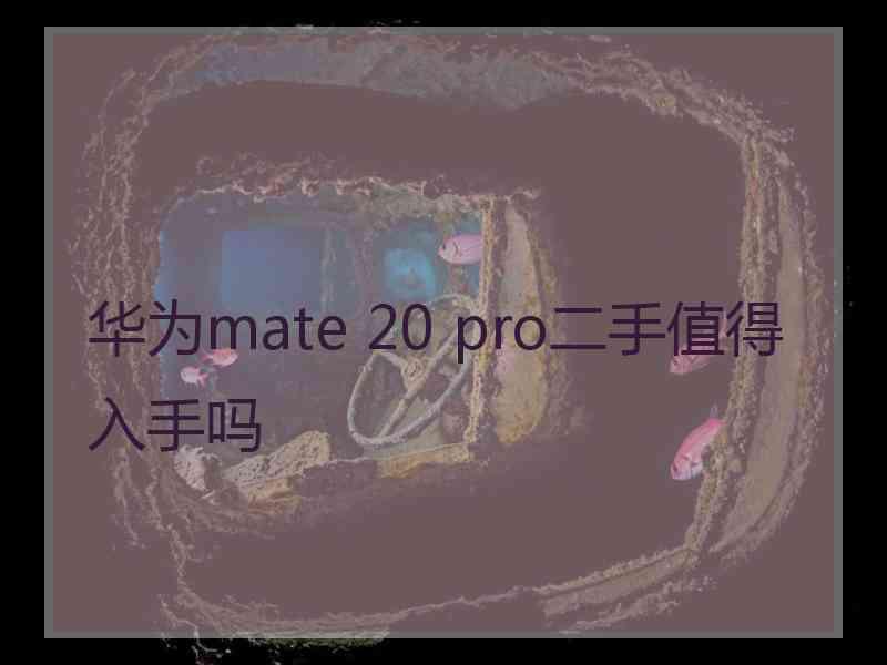 华为mate 20 pro二手值得入手吗