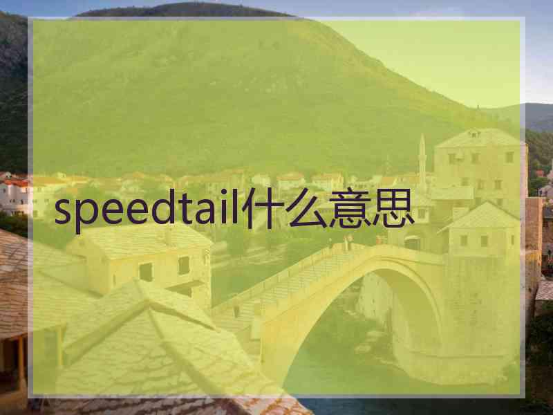 speedtail什么意思