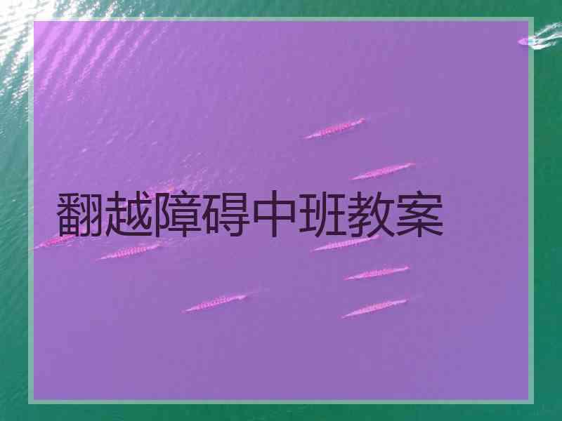 翻越障碍中班教案