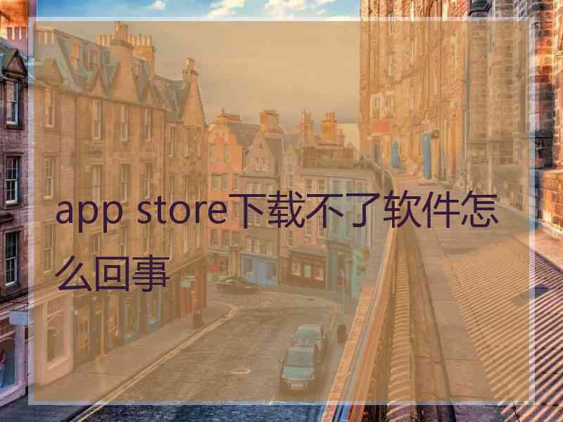 app store下载不了软件怎么回事