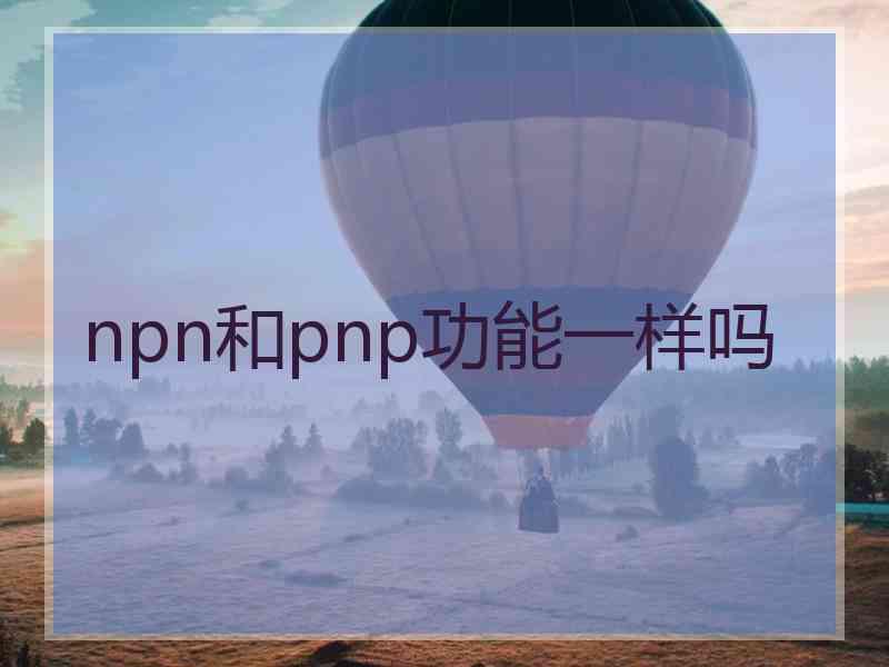 npn和pnp功能一样吗